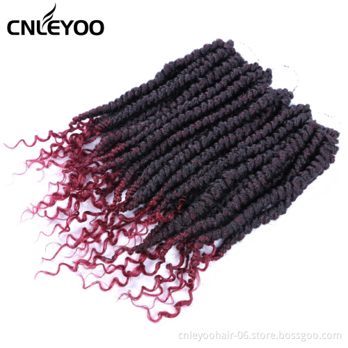 12 Inch Spring Senegalese Crochet Braids Factory Mixed Red Curly End Senegalese Twist Crochet Hair For Women